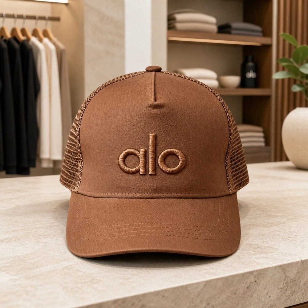 ALO Yoga Fresh Brown Embroidered Logo Mesh Cap